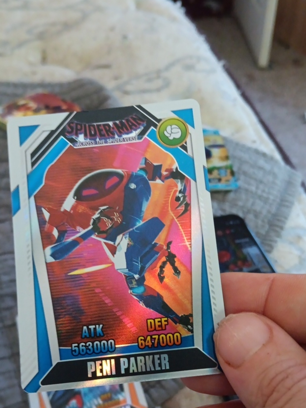 Marvel Spider-Man Peni Parker Holographic Card — Blue & Red Accents